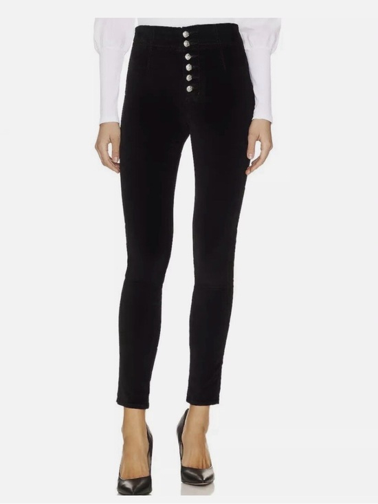 Veronica Beard Pants - Veronica Beard Debbie High-Rise Velvet Skinny pant Jeans in Black - Size 26